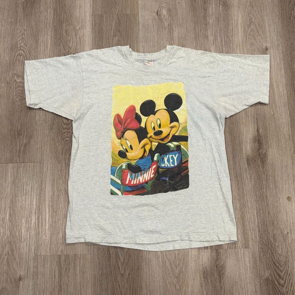 Vintage Mickey & Minnie Mouse Men's XL Disney Graphic T-Shirt Single Stitch USA